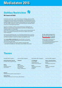 Stahlbau-Nachrichten Mediadaten 2016
