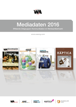 Mediadaten 2016 - Werbeartikel Nachrichten