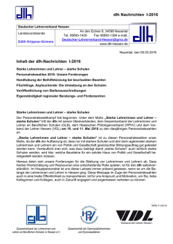 dlh-Nachrichten 1/2016 - Hessischer Philologenverband eV