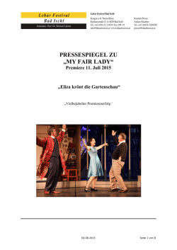 PRESSESPIEGEL ZU „MY FAIR LADY“