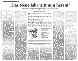 Das Neue Jahr tritt nun herein - Volksmusikarchiv des Bezirks