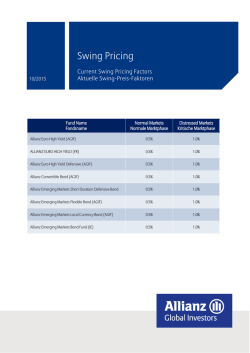 Swing Pricing - Allianz Global Investors Regulatory