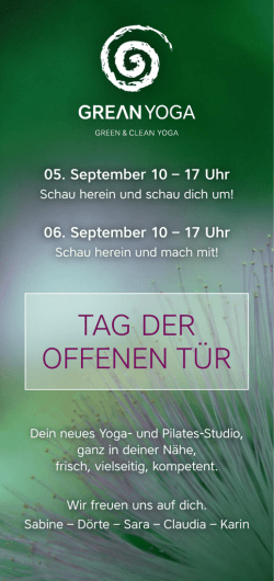 Grean Yoga &ndash; Tag der offenen T&uuml;r