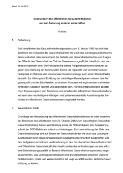 Entwurf Gesundheitsdienstgesetz