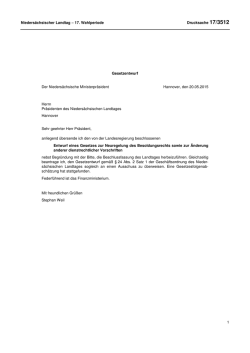 Drucksache 17/3512 - Nieders&auml;chsisches Finanzministerium