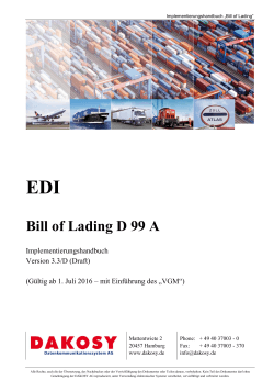Bill of Lading D 99 A - DAKOSY Datenkommunikationssystem AG