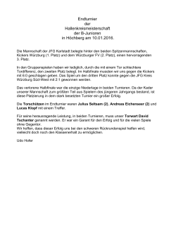 Turnierbericht - JFG Kreis Karlstadt