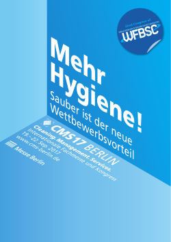 Sauber ist der neue Wettbewerbsvorteil CMS17 BERLIN