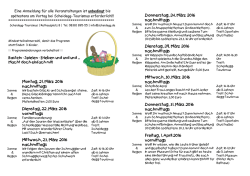 Eine Anmeldung f&uuml;r alle Veranstaltungen ist unbedingt bis