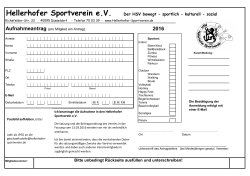 Aufnahmeformular - Hellerhofer Sportverein eV