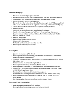 Freizeitbeschäftigung: - haben die Kinder noch genügend Freizeit