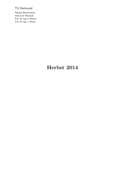 Herbst 2014 - Institut f&uuml;r Mechanik