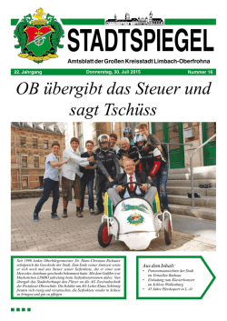 OB &uuml;bergibt das Steuer und sagt Tsch&uuml;ss - Limbach