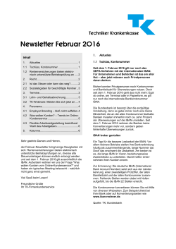 Newsletter Februar 2016 - Techniker Krankenkasse