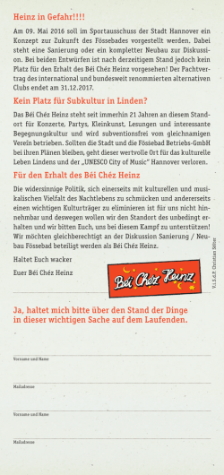 Heinz in Gefahr!!!! Kein Platz f&uuml;r Subkultur in