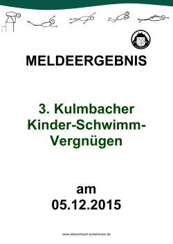 MELDEERGEBNIS 3. Kulmbacher Kinder-Schwimm