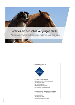 Damit es ein tierisches Vergnügen bleibt
