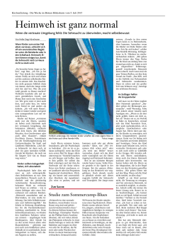 Heimweh ist ganz normal