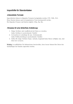 Importhilfe f&uuml;r Standortdaten