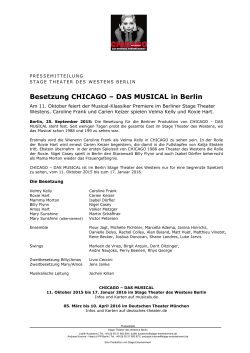 Besetzung CHICAGO – DAS MUSICAL in Berlin