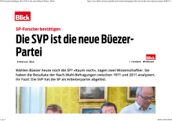 SP-Forscher bestätigen: Die SVP ist die neue Büezer-Partei