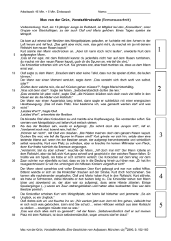 Deutschtest 2015 Text Jahrgangsstufe 6