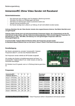 ImmersionRC 25mw Video Sender mit Raceband
