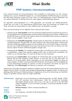 Hiwi-Stelle - Algorithmik I - Karlsruher Institut f&uuml;r Technologie (KIT)