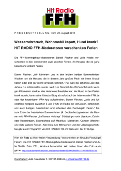 HIT RADIO FFH-Moderatoren verschenken Ferien