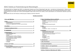ADAC-Tabelle zur Preisminderung bei Reisem&auml;ngeln