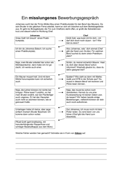 Ein misslungenes Bewerbungsgespr&auml;ch