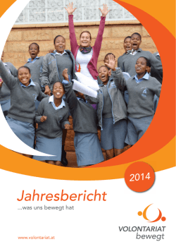 Jahresbericht - Volontariat bewegt