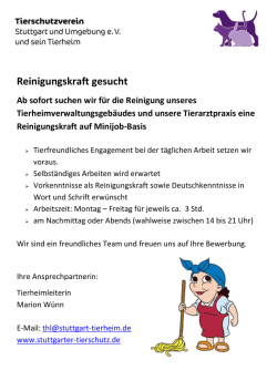 Reinigungskraft Gesucht