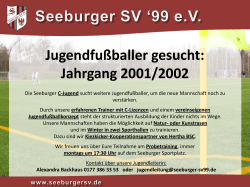 Jugendfußballer gesucht: Jahrgang 2001/2002