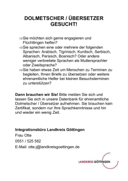 dolmetscher / &uuml;bersetzer gesucht!