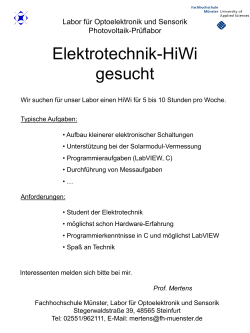 Elektrotechnik-HiWi gesucht