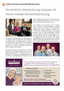 Persönliche Unterstützung zuhause mit Home Instead