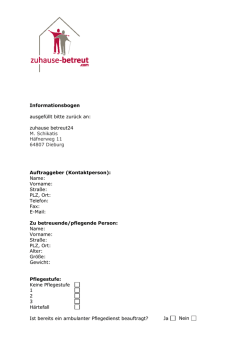 Informationsbogen ausgefüllt bitte zurück an - zuhause