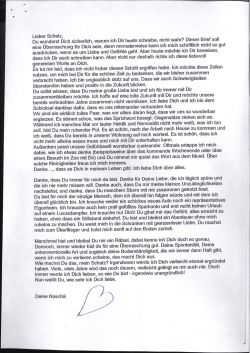Lieber Schatz, Du wunderst Dich sicherlich, warum ich Dir