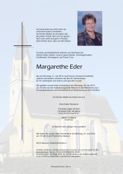 Margarethe Eder - Bestattung Neumayr