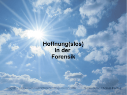 Hoffnung(slos) in der Forensik - FH
