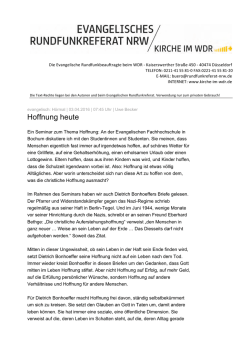 Hoffnung heute - Kirche im WDR