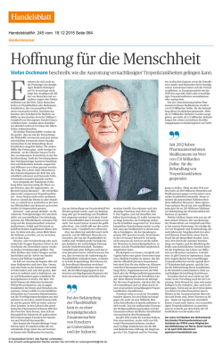 Hoffnung f&uuml;rdie Menschheit