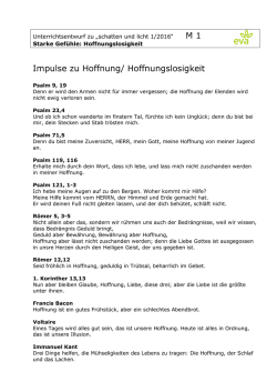 Impulse zu Hoffnung und Hoffnungslosigkeit