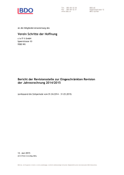 Abschluss Revisionsbericht 2014/15