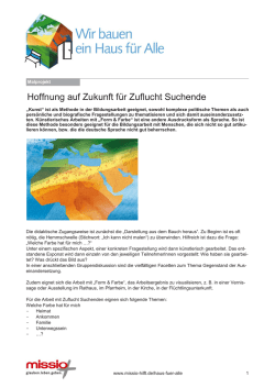 Hoffnung auf Zukunft f&uuml;r Zuflucht Suchende