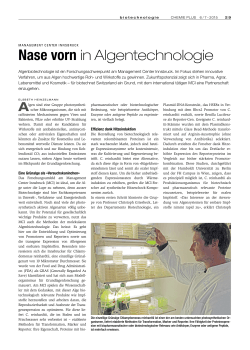 Nase vorn in Algentechnologie - MCI Management Center Innsbruck