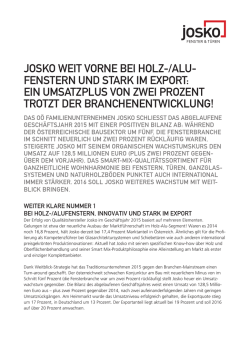 JOSKO weit vorne bei Holu-/Alufenstern und stark im Export 1,5 MB