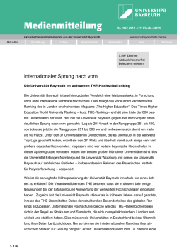Internationaler Sprung nach vorn im THE-Ranking