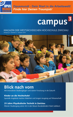 Blick nach vorn - Westsächsische Hochschule Zwickau